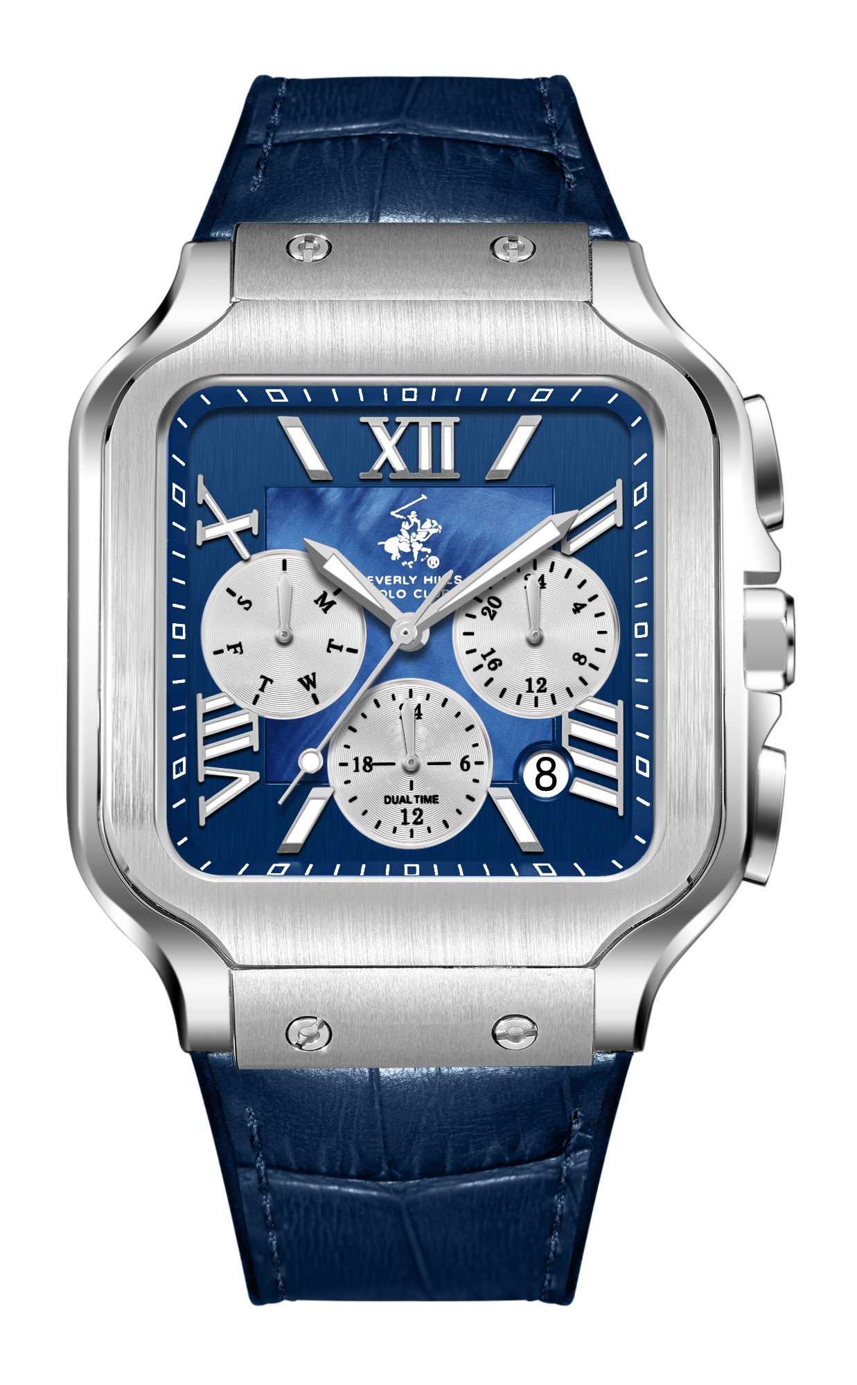 BEVERLY HILLS POLO CLUB   часы, кварцевый механизм, сталь, 40 мм