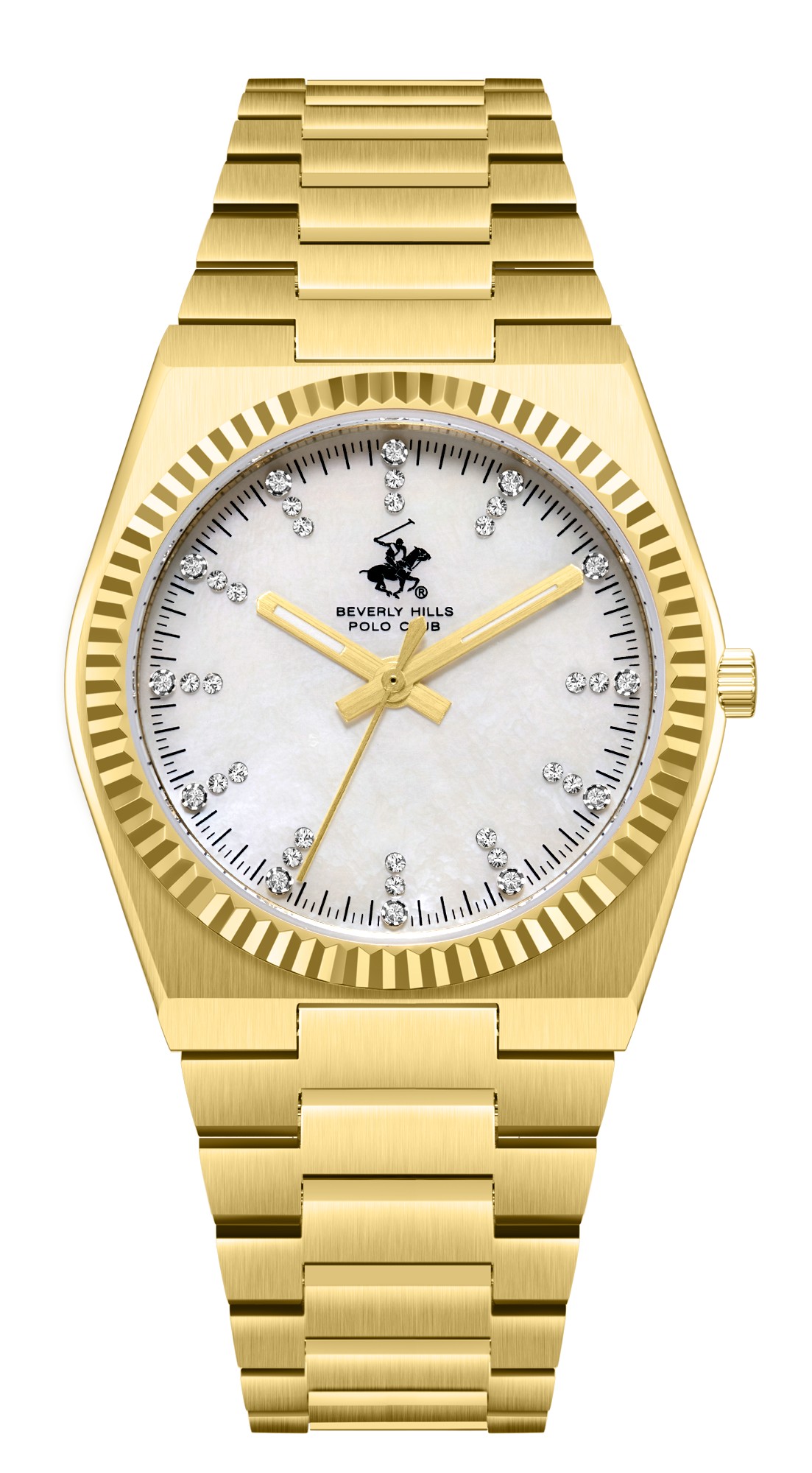BEVERLY HILLS POLO CLUB   часы, кварцевый механизм, сталь с покрытием, 33 мм