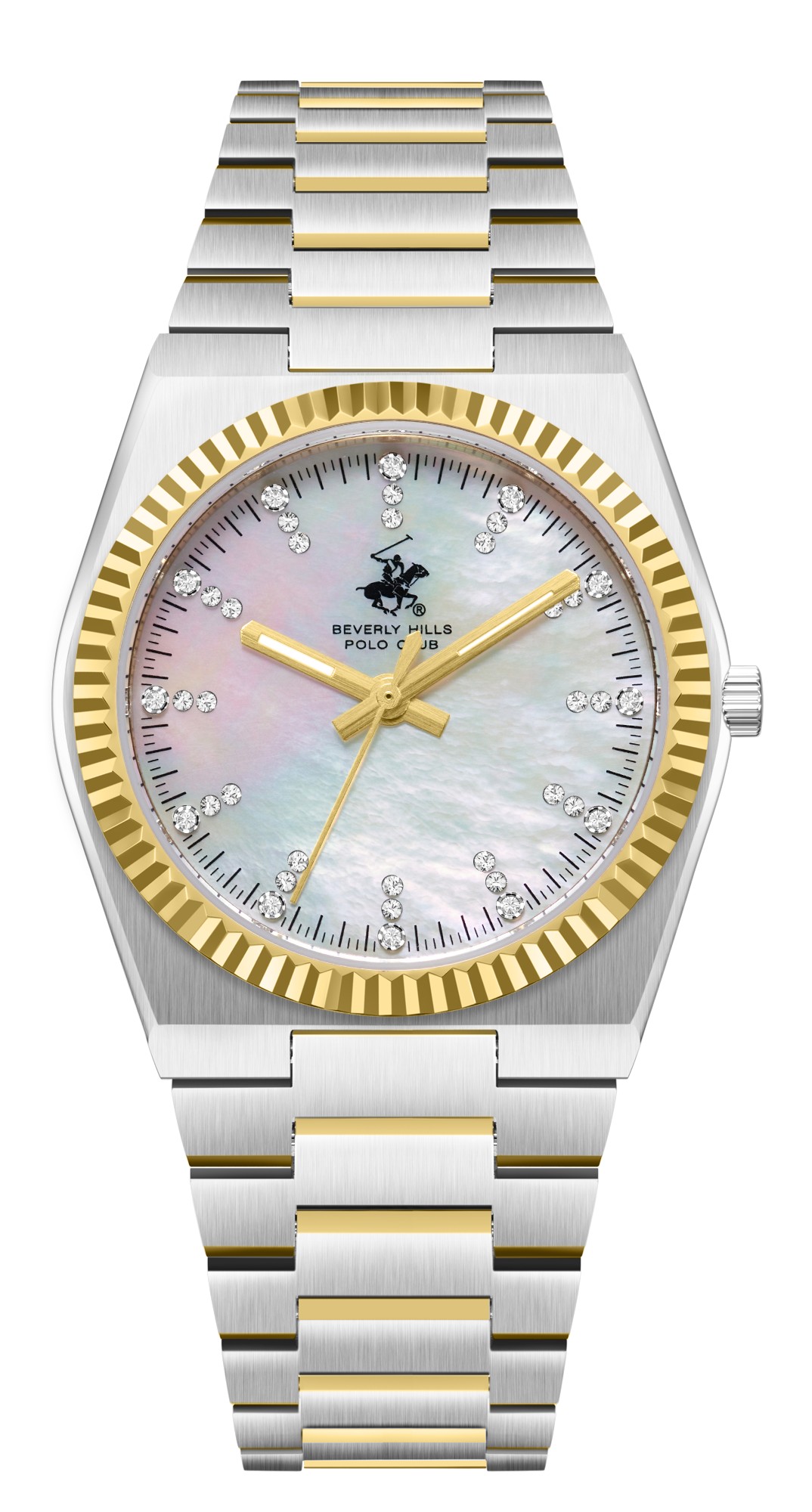 BEVERLY HILLS POLO CLUB   часы, кварцевый механизм, сталь с покрытием, 33 мм