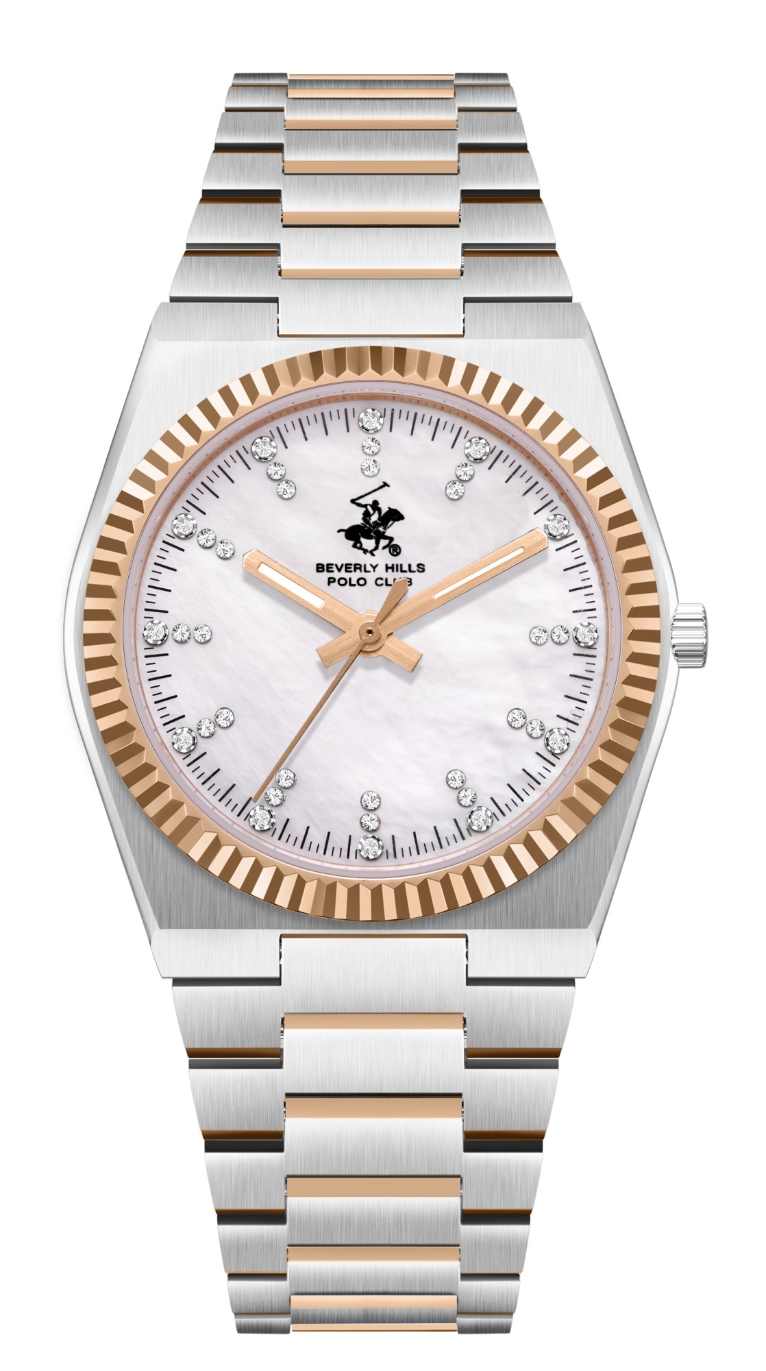 BEVERLY HILLS POLO CLUB   часы, кварцевый механизм, сталь с покрытием, 33 мм