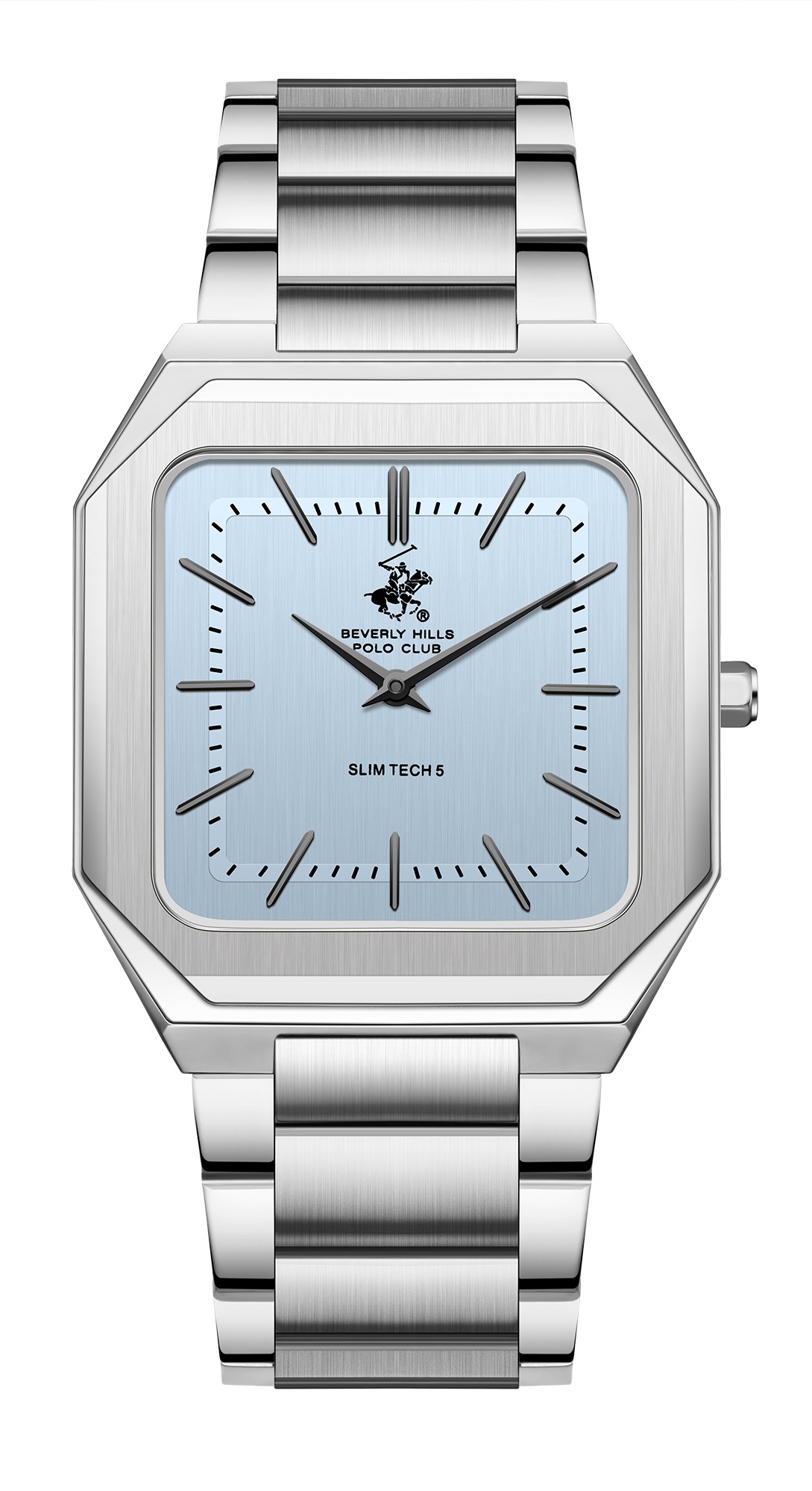 BEVERLY HILLS POLO CLUB   часы, кварцевый механизм, сталь, 38х44 мм