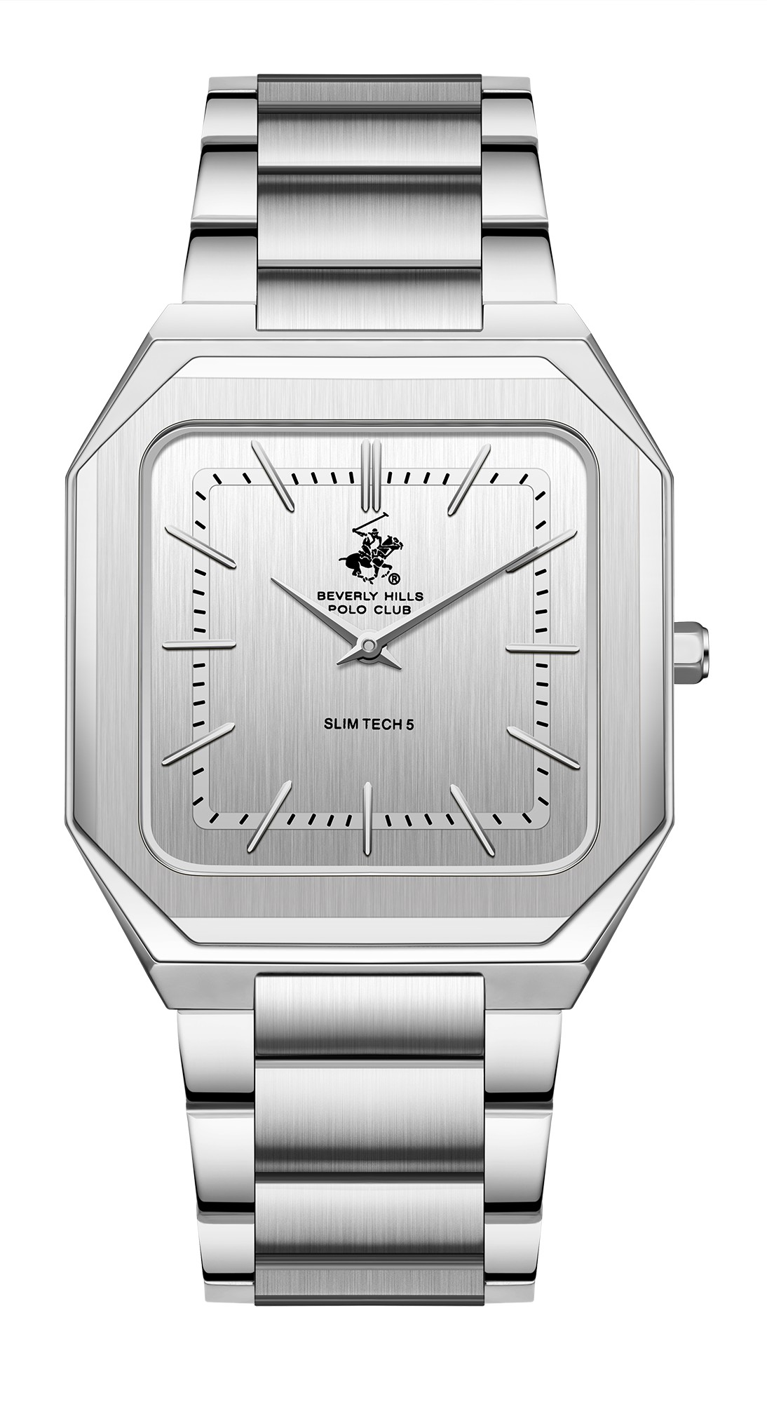 BEVERLY HILLS POLO CLUB   часы, кварцевый механизм, сталь, 38х44 мм
