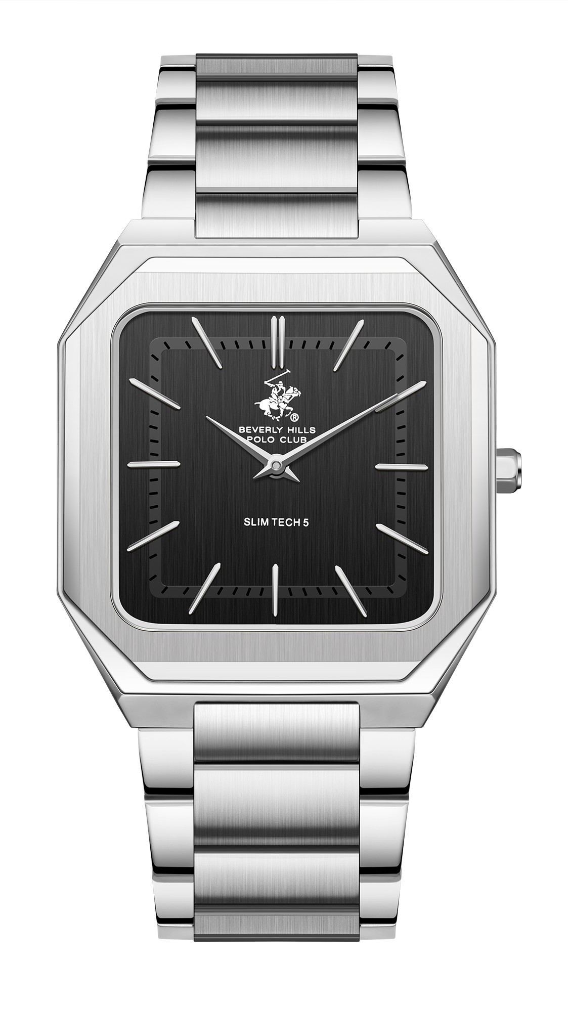 BEVERLY HILLS POLO CLUB   часы, кварцевый механизм, сталь, 38х44 мм