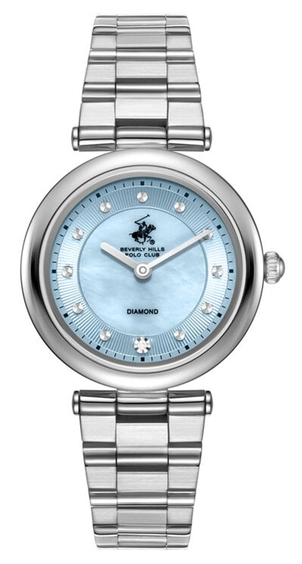 BEVERLY HILLS POLO CLUB   часы, кварцевый механизм, сталь, 30 мм