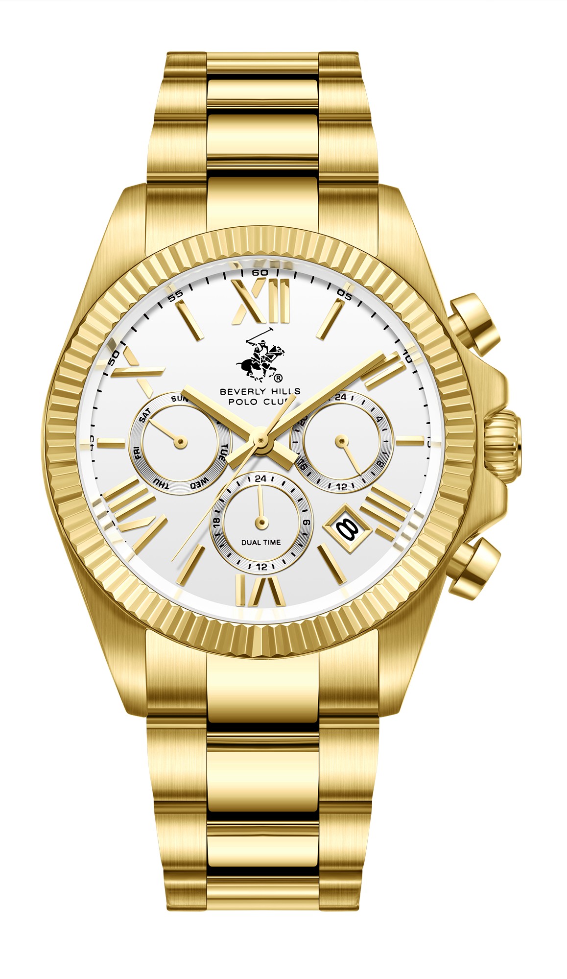 BEVERLY HILLS POLO CLUB   часы, кварцевый механизм, сталь с покрытием, 40 мм