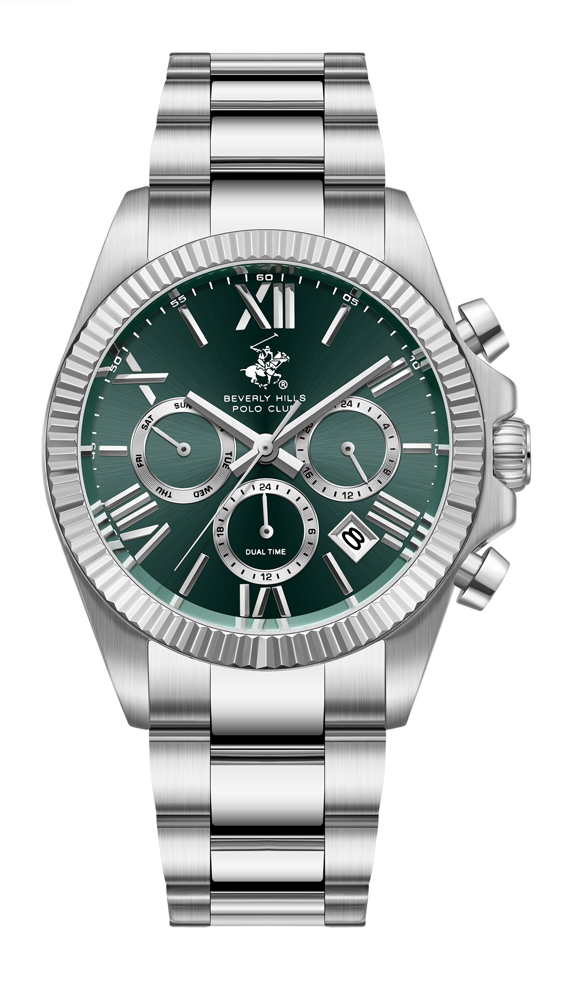 BEVERLY HILLS POLO CLUB   часы, кварцевый механизм, сталь, 40 мм