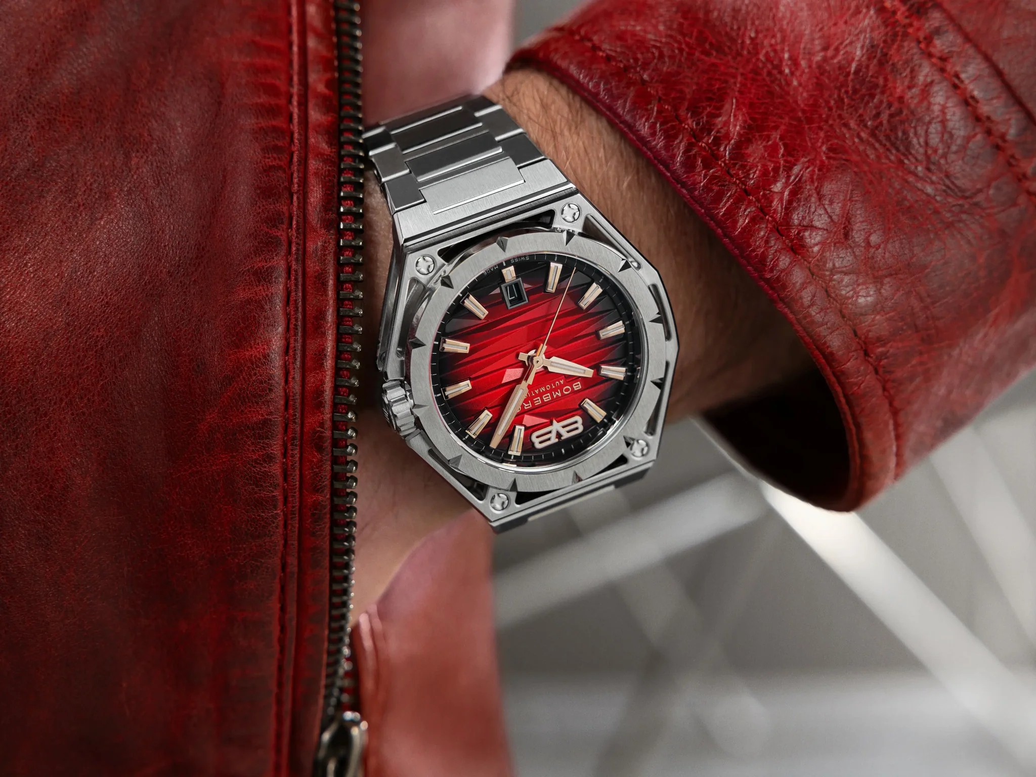 BOMBERG  Мужские швейцарские часы, автоматический механизм, сталь, 42мм