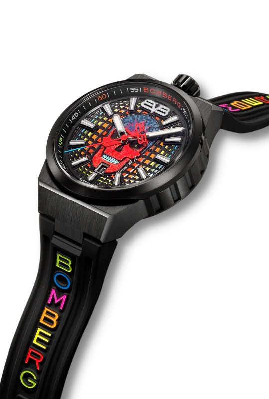 Bomberg  Мужские швейцарские часы, автоматический механизм, сталь с покрытием, 43мм