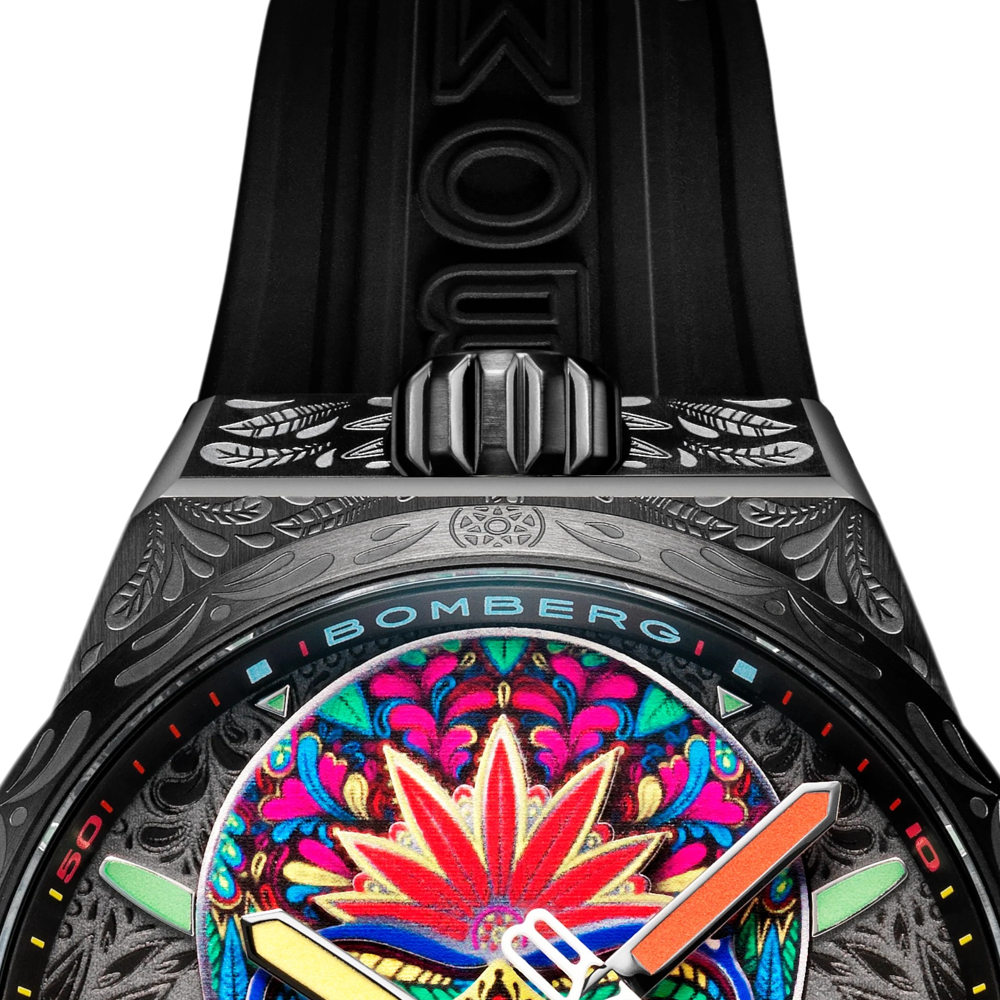 Bomberg  Мужские швейцарские часы, кварцевый механизм, сталь с покрытием, 43мм