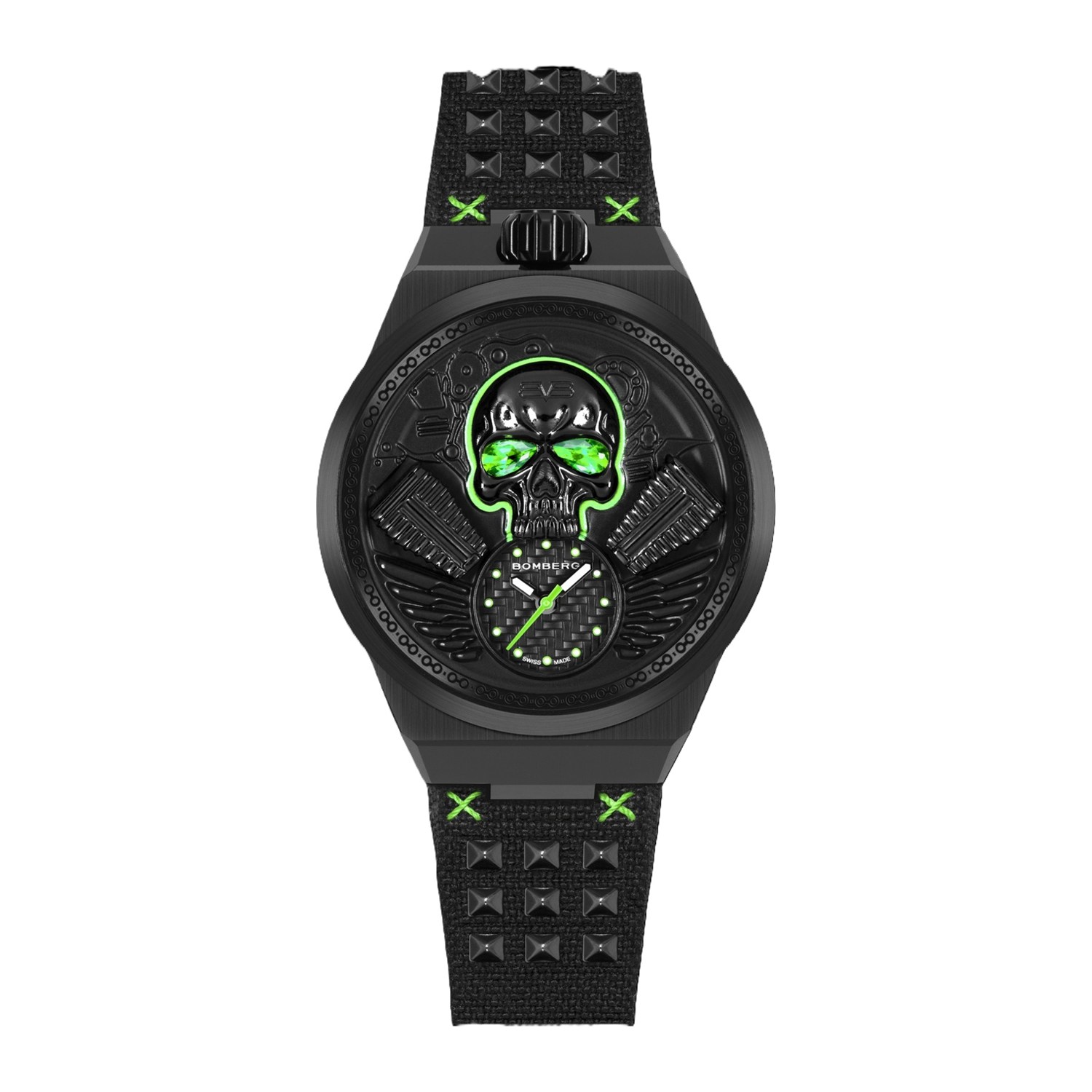 BOMBERG  Мужские швейцарские часы, кварцевый механизм, сталь с покрытием, 43мм