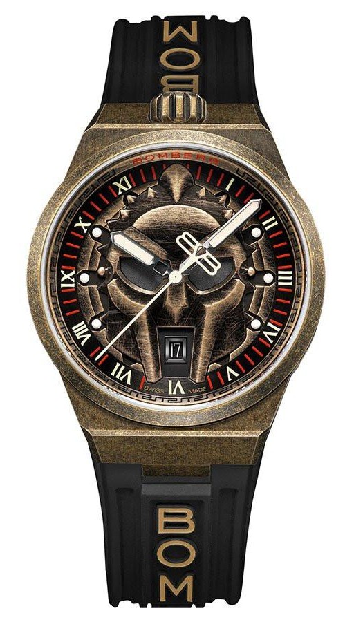 Bomberg  Мужские швейцарские часы, кварцевый механизм, сталь с покрытием, 43мм