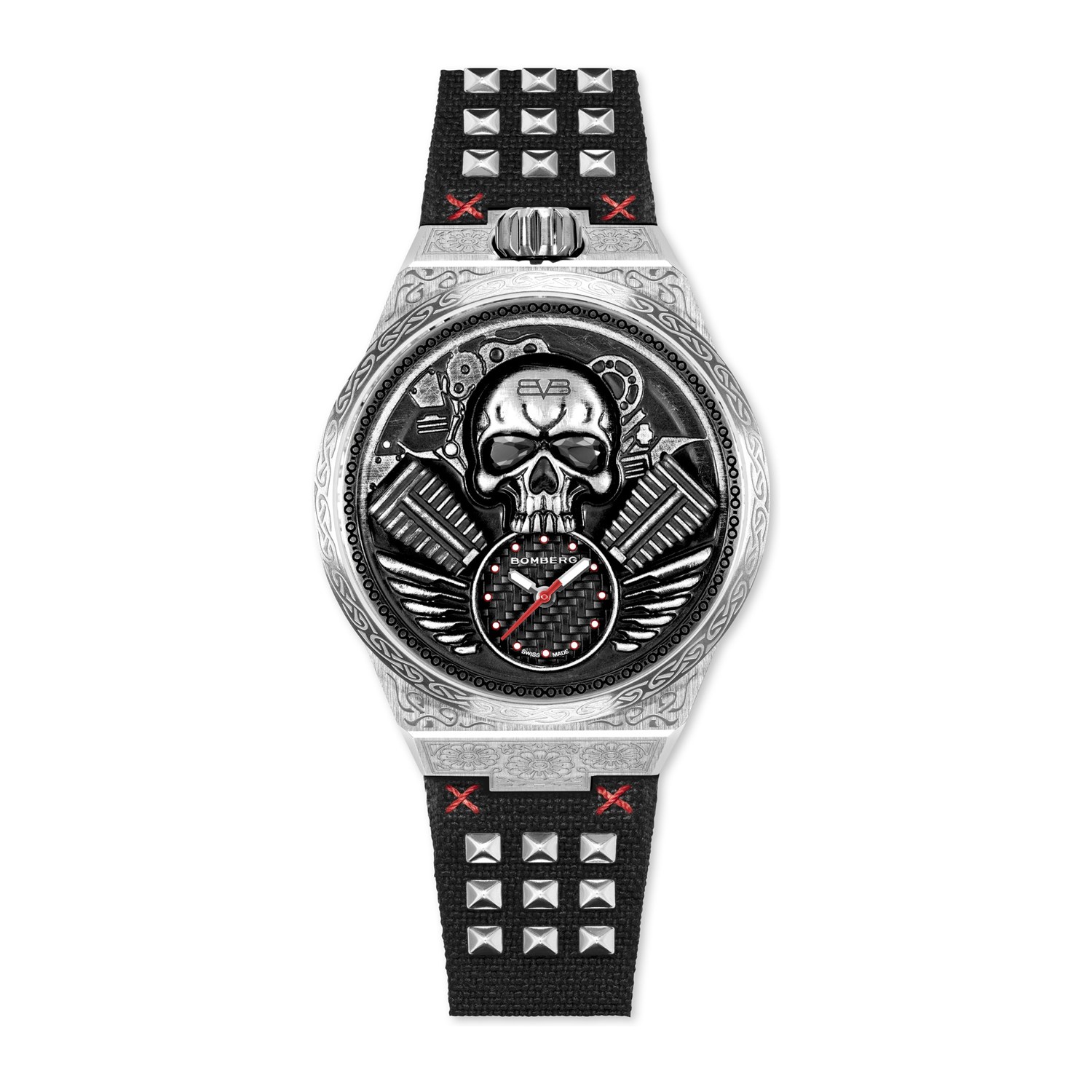 BOMBERG  Мужские швейцарские часы, кварцевый механизм, сталь, 43мм