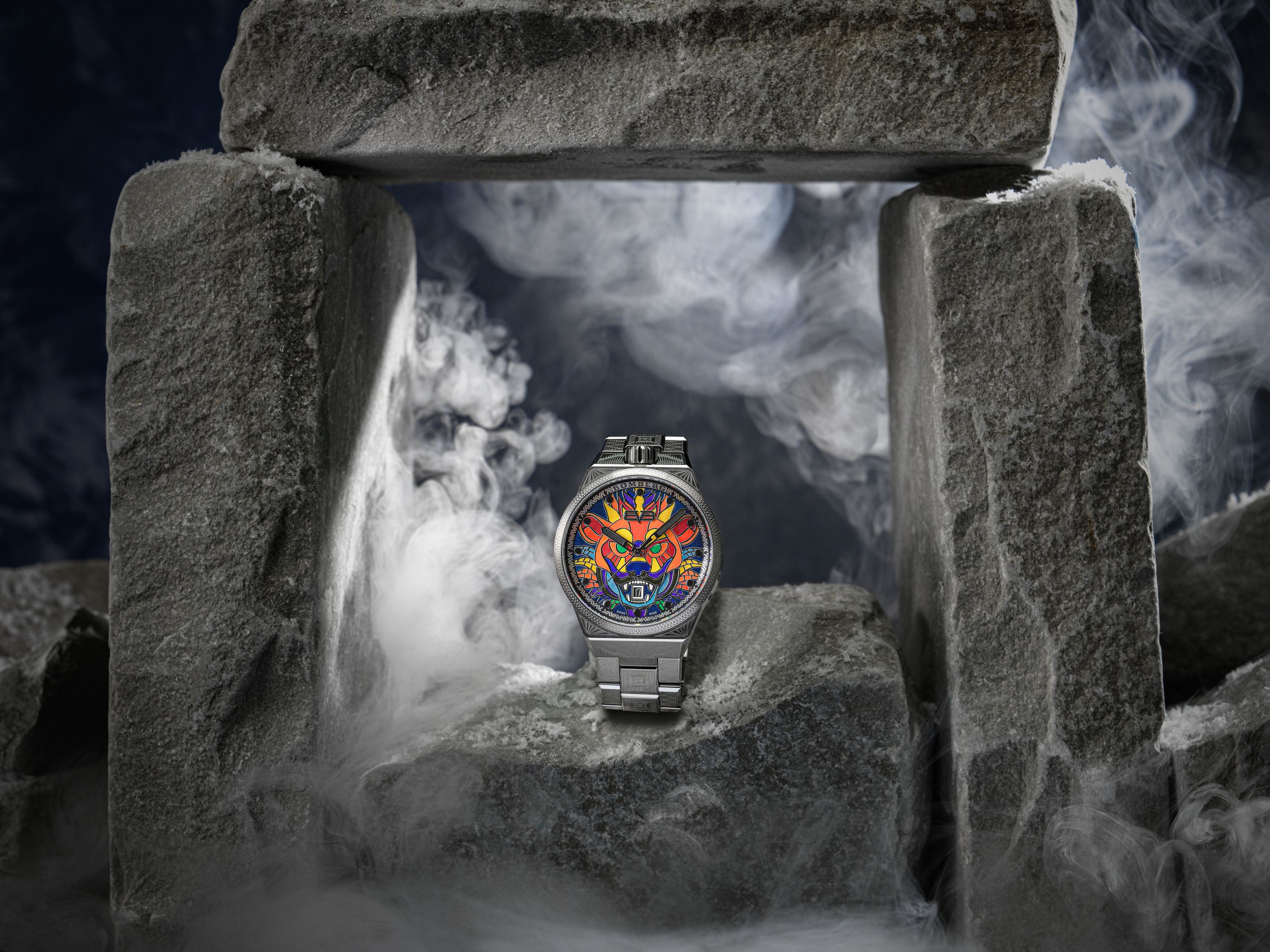 BOMBERG  Мужские швейцарские часы, кварцевый механизм, сталь, 43мм