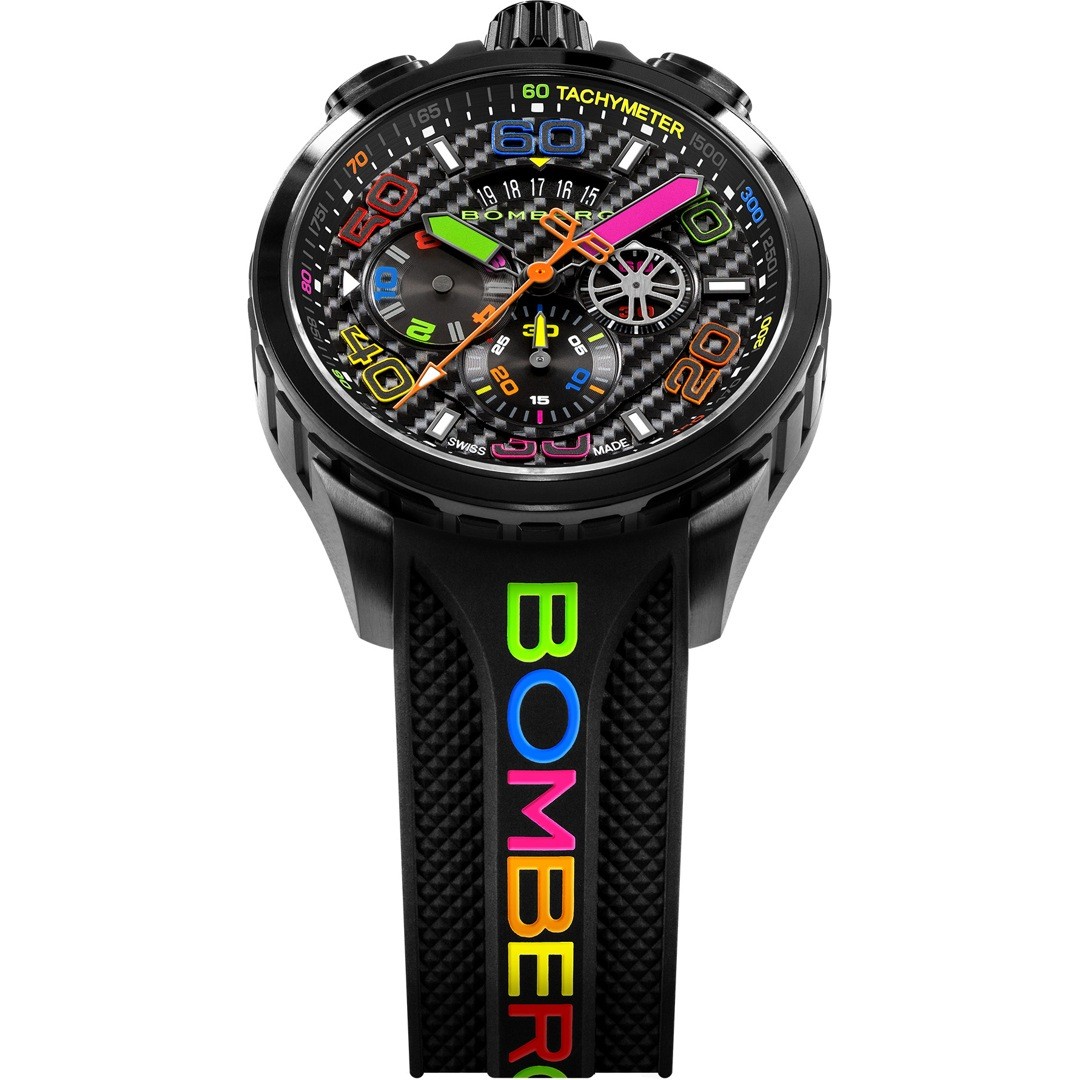 Bomberg  Мужские швейцарские часы, кварцевый механизм, сталь с покрытием, 45мм