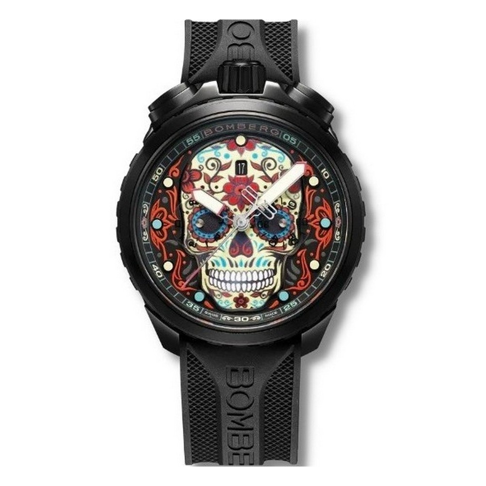 BOMBERG  Мужские швейцарские часы, кварцевый механизм, сталь с покрытием, 45мм