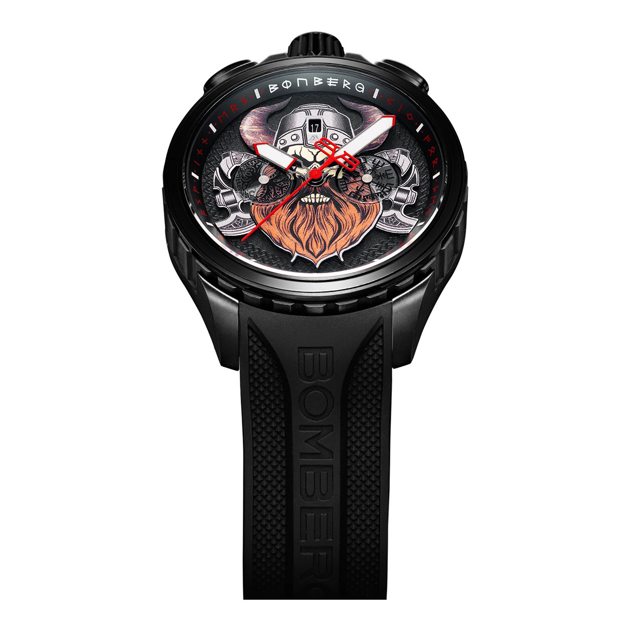 Bomberg  Мужские швейцарские часы, кварцевый механизм, сталь с покрытием, 45мм