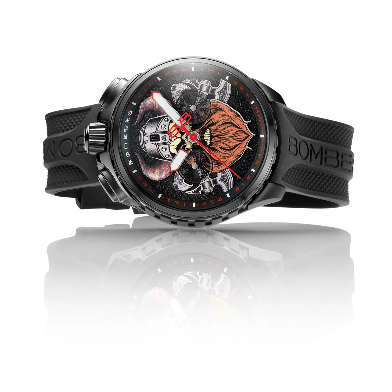 Bomberg  Мужские швейцарские часы, кварцевый механизм, сталь с покрытием, 45мм