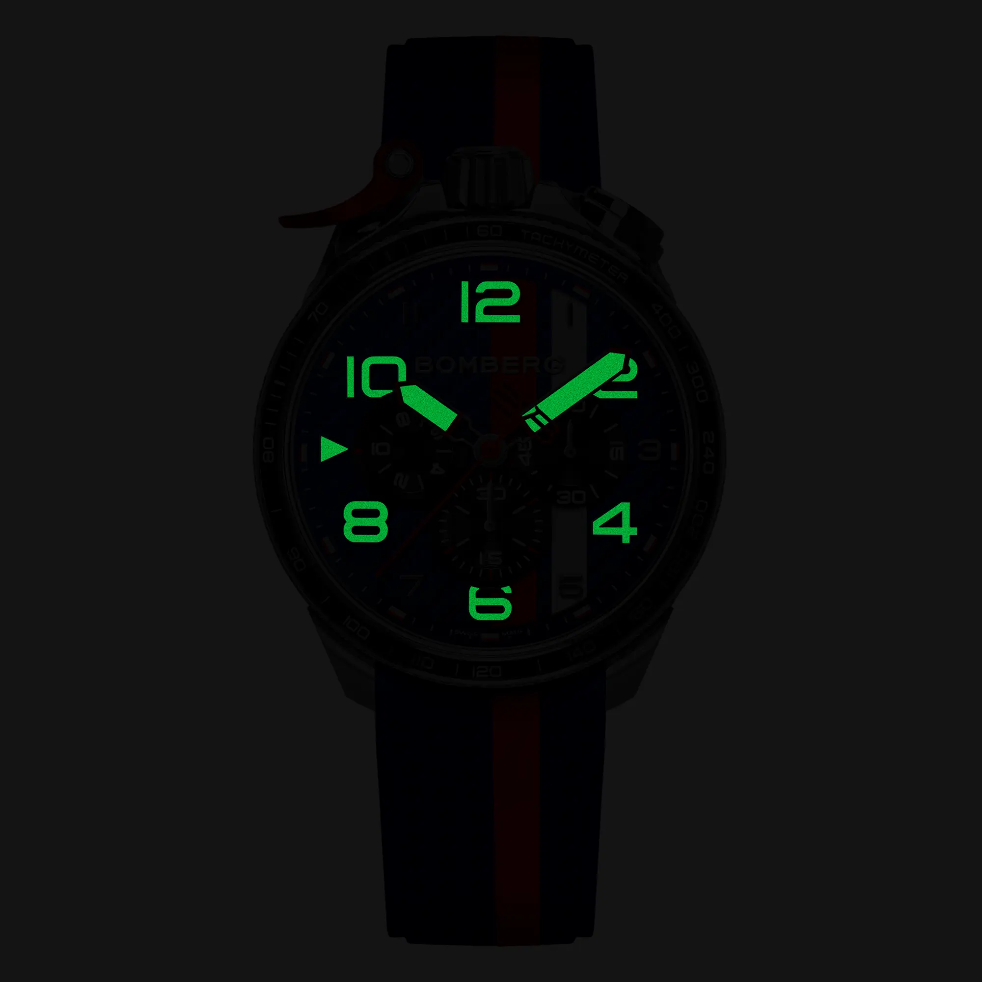 BOMBERG  Мужские швейцарские часы, кварцевый механизм, сталь, 45мм
