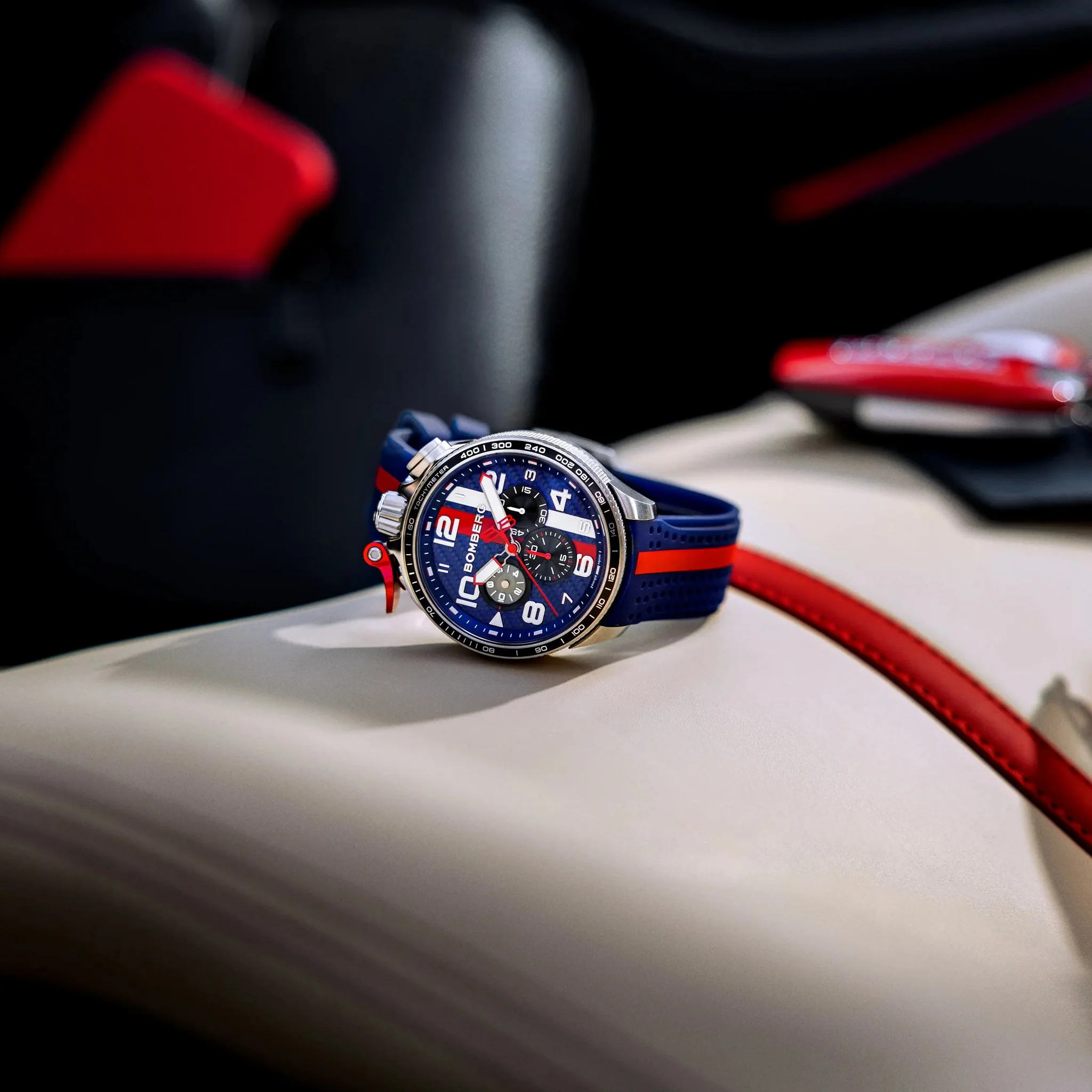 BOMBERG  Мужские швейцарские часы, кварцевый механизм, сталь, 45мм