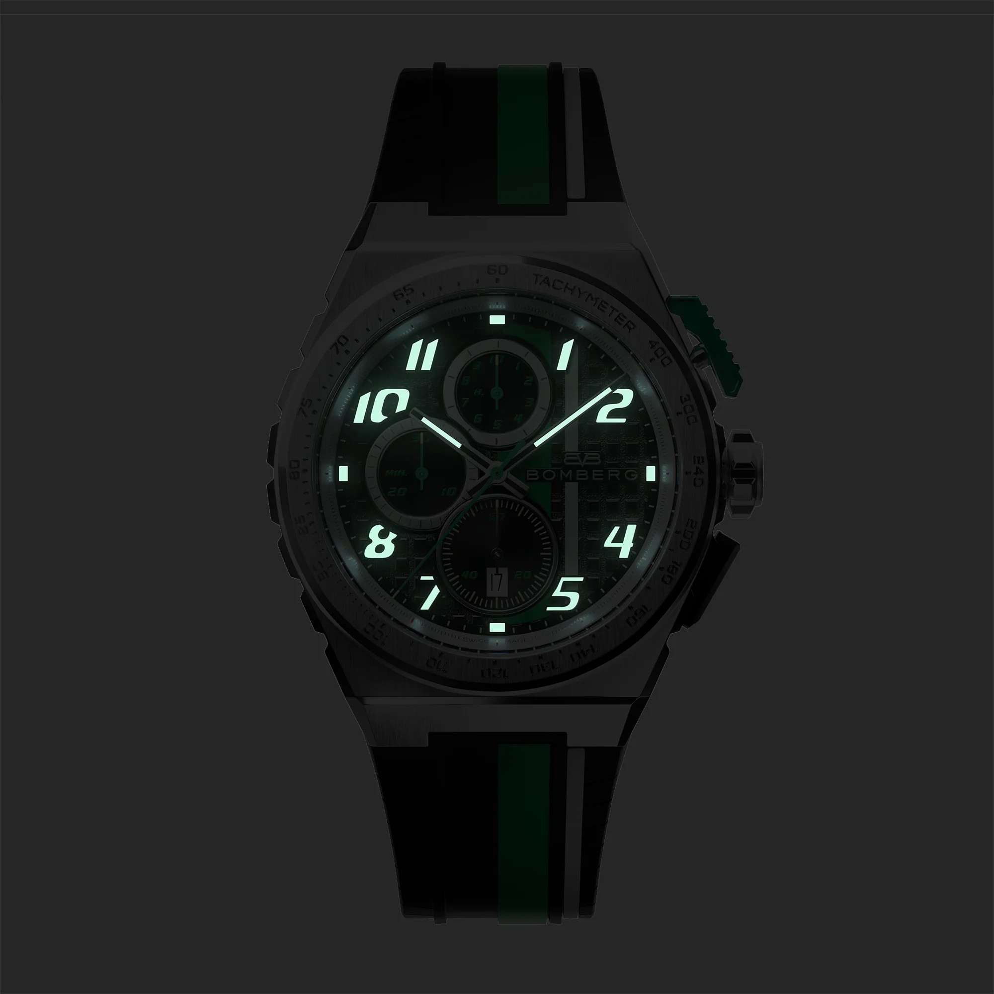 BOMBERG  Мужские швейцарские часы, кварцевый механизм, сталь, 42мм