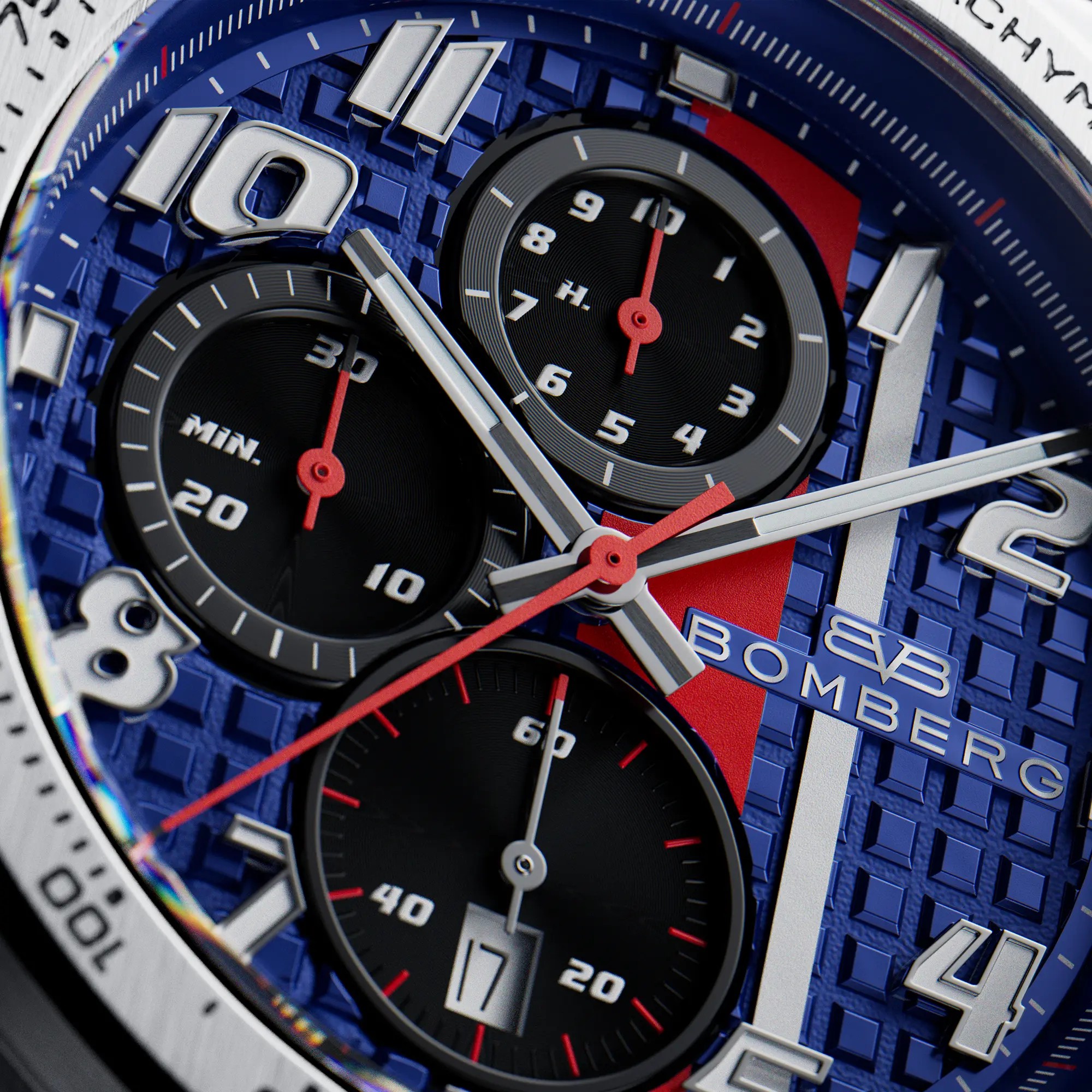 Часы Bomberg  NT42CHSS.01-3.12, Функции: Часы, минуты, секунды, дата, хронограф
