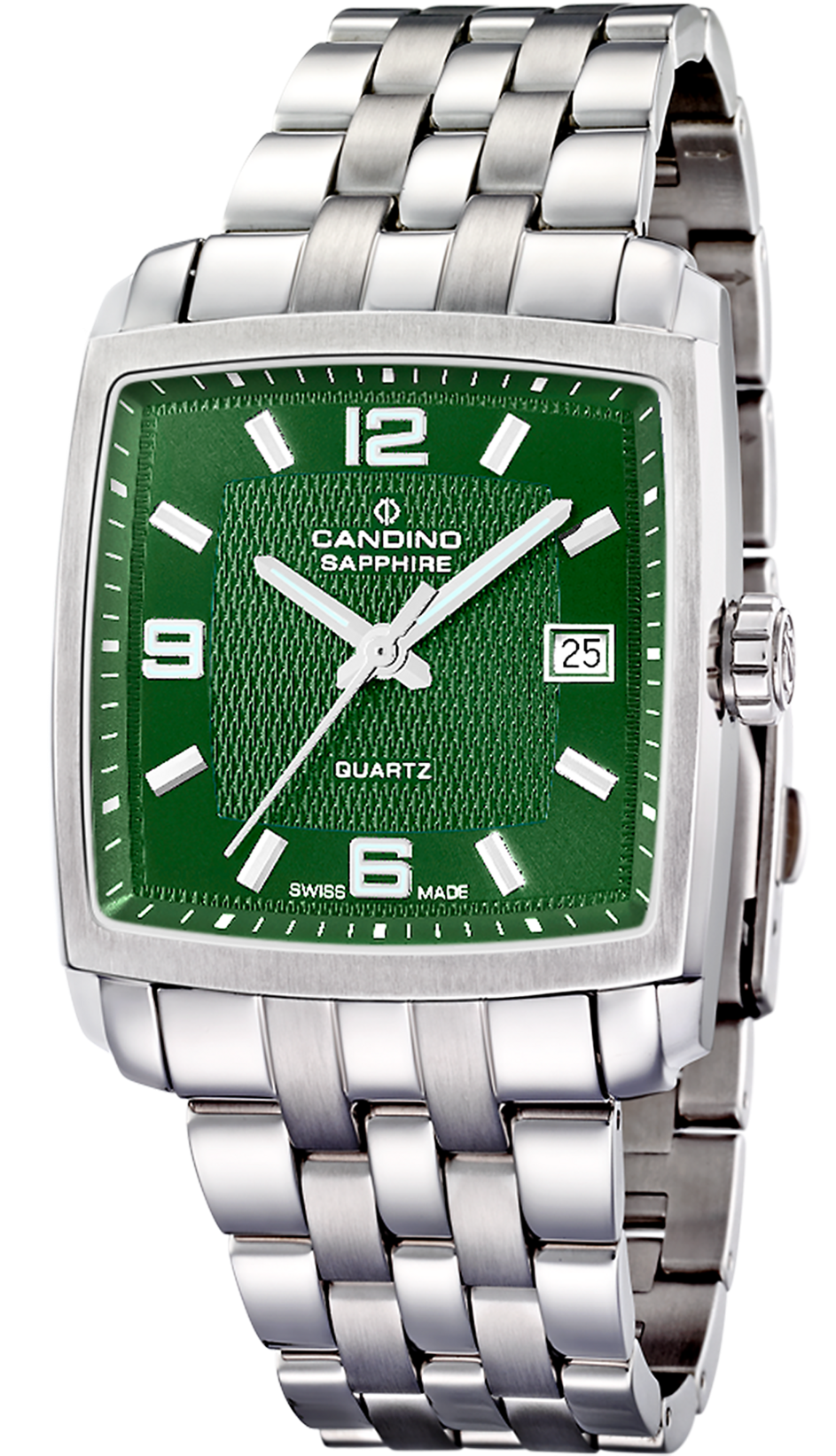 CANDINO  Мужские швейцарские часы, кварцевый механизм, сталь, 36 х 36 мм