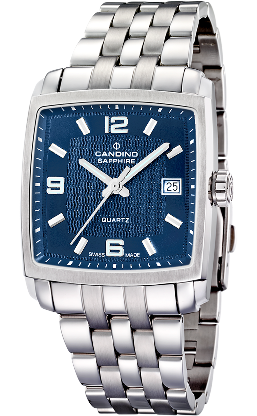 CANDINO  Мужские швейцарские часы, кварцевый механизм, сталь, 36 х 36 мм