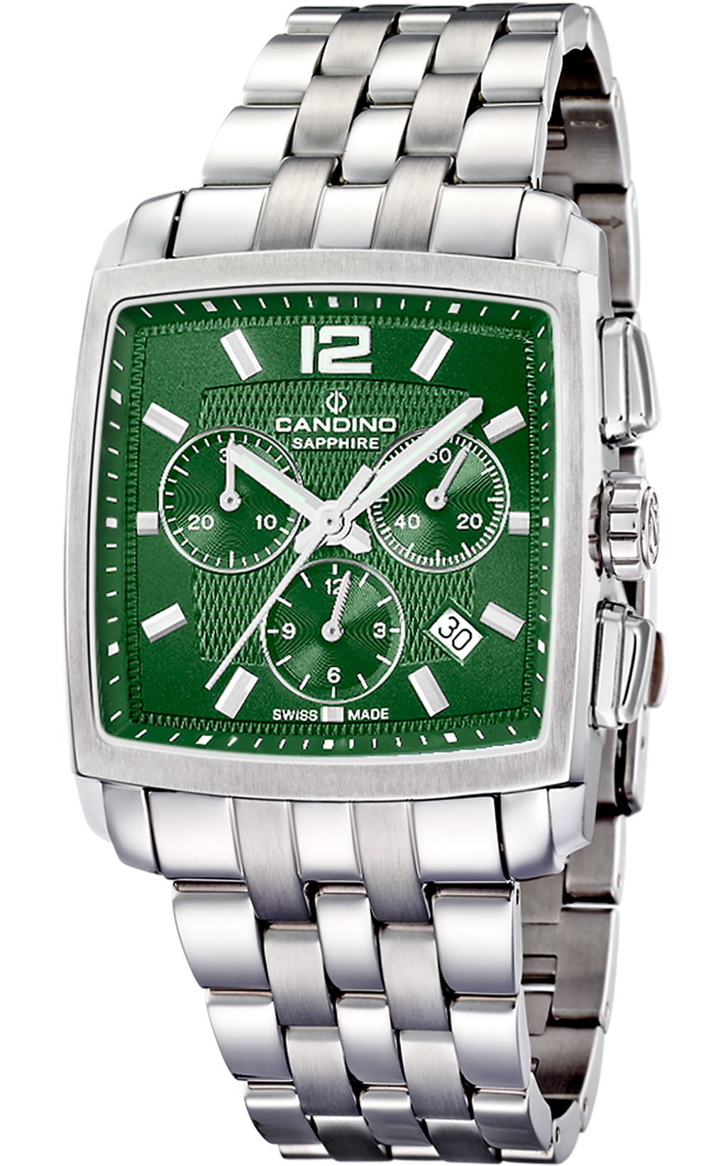 CANDINO  Мужские швейцарские часы, кварцевый механизм, сталь, 36 х 36 мм