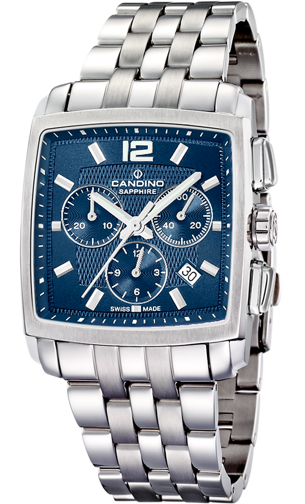 CANDINO  Мужские швейцарские часы, кварцевый механизм, сталь, 36 х 36 мм