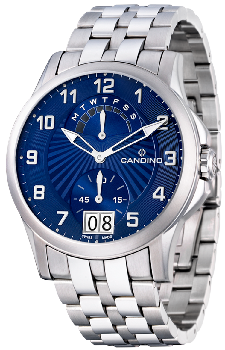 CANDINO  Мужские швейцарские часы, кварцевый механизм, сталь, 42 мм