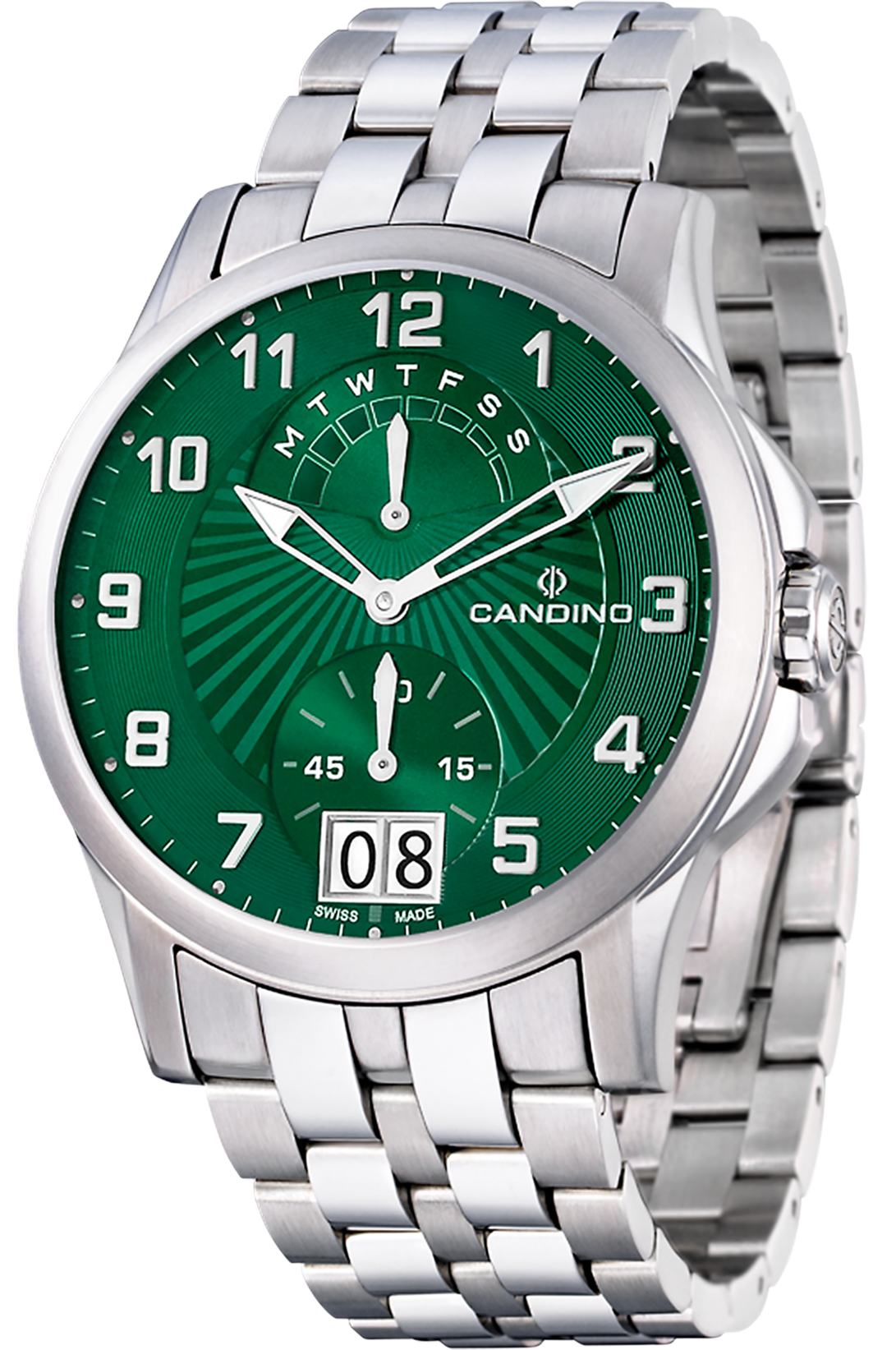 CANDINO  Мужские швейцарские часы, кварцевый механизм, сталь, 42 мм