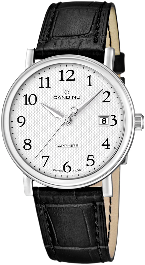 CANDINO  Мужские швейцарские часы, кварцевый механизм, сталь, 38 мм