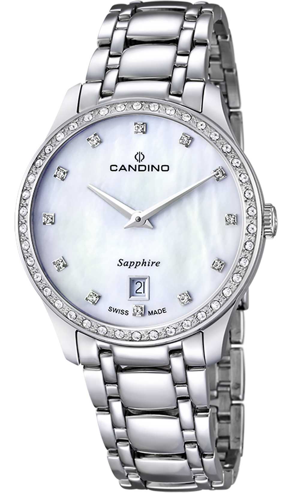 CANDINO  Женские швейцарские часы, кварцевый механизм, сталь, 35,5 мм