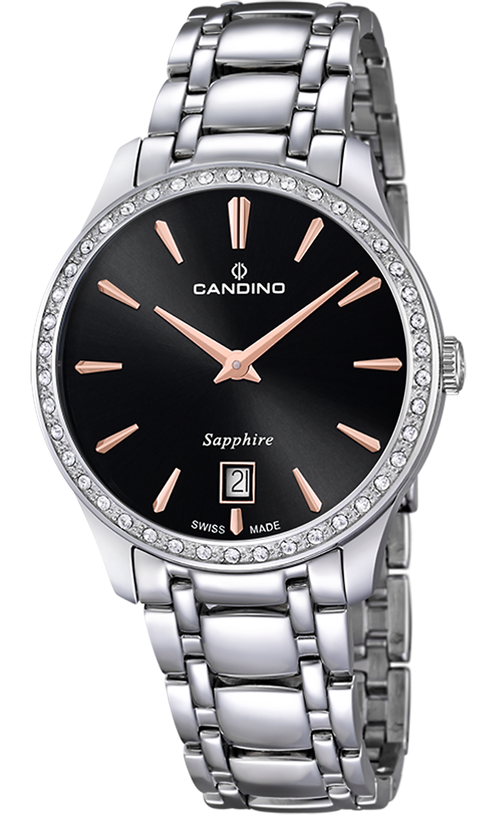 CANDINO  Женские швейцарские часы, кварцевый механизм, сталь, 35,5 мм