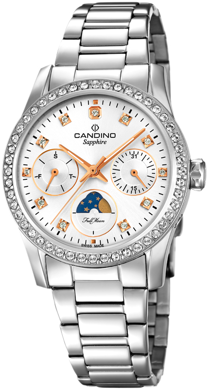 CANDINO  Женские швейцарские часы, кварцевый механизм, сталь, 33 мм