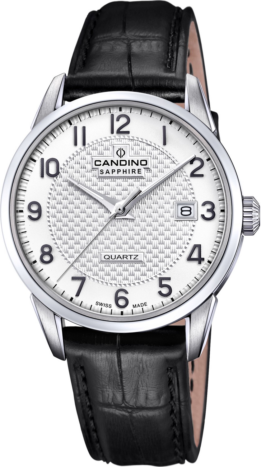 CANDINO  Мужские швейцарские часы, кварцевый механизм, сталь, 39,5 мм