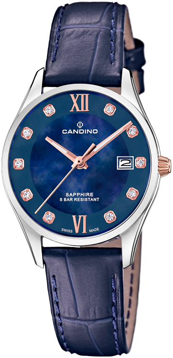 CANDINO  Женские швейцарские часы, кварцевый механизм, сталь, 29,8 мм