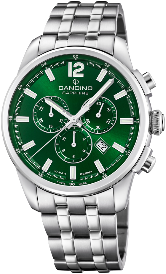 Часы CANDINO  C4744/3 Мужские швейцарские часы, кварцевый механизм, сталь, 44 мм