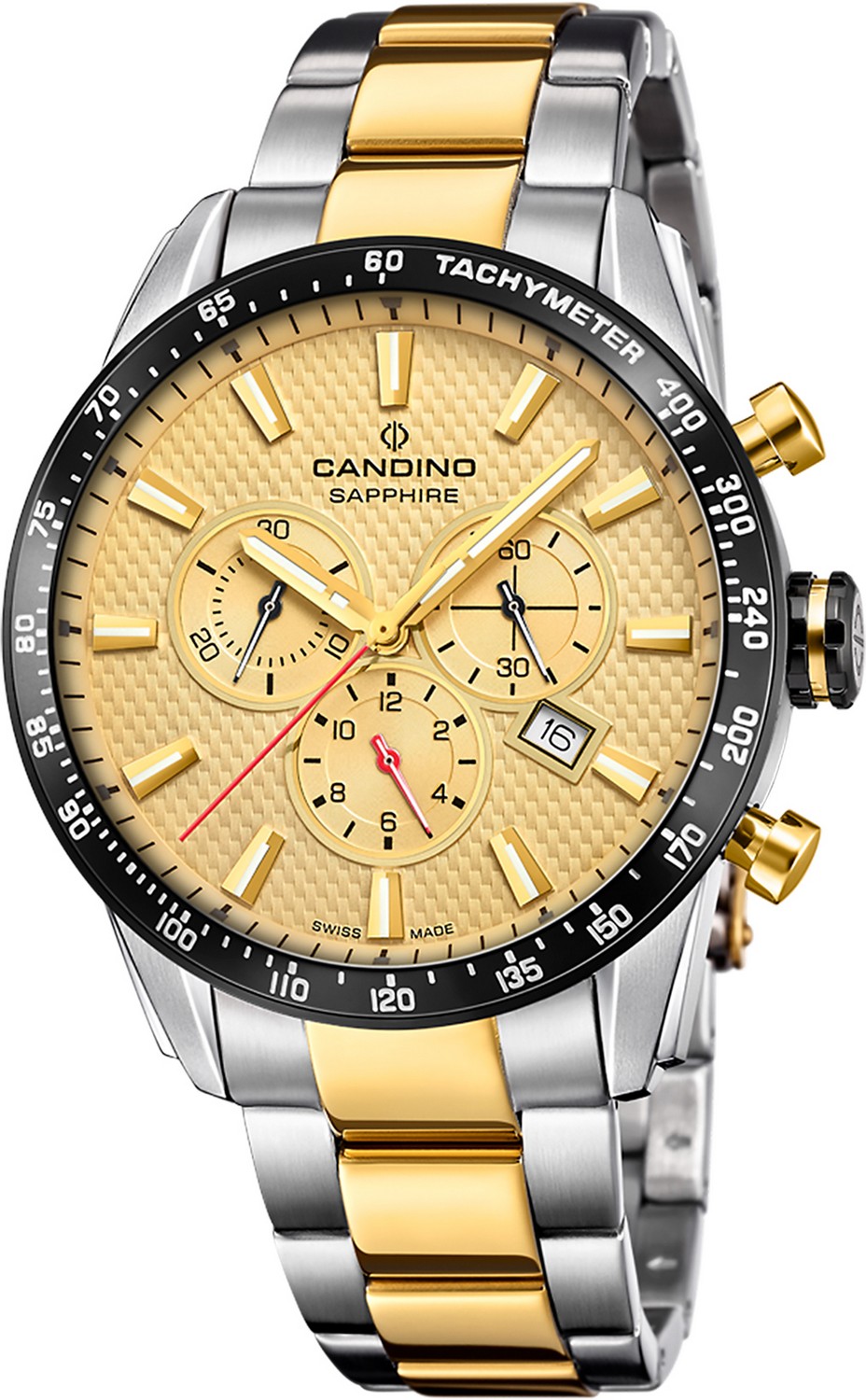 CANDINO  Мужские швейцарские часы, кварцевый механизм, сталь, 44 мм