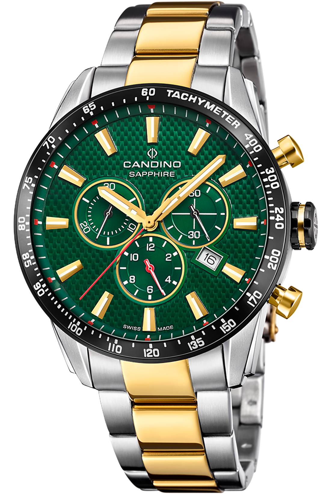 CANDINO  Мужские швейцарские часы, кварцевый механизм, сталь, 44 мм