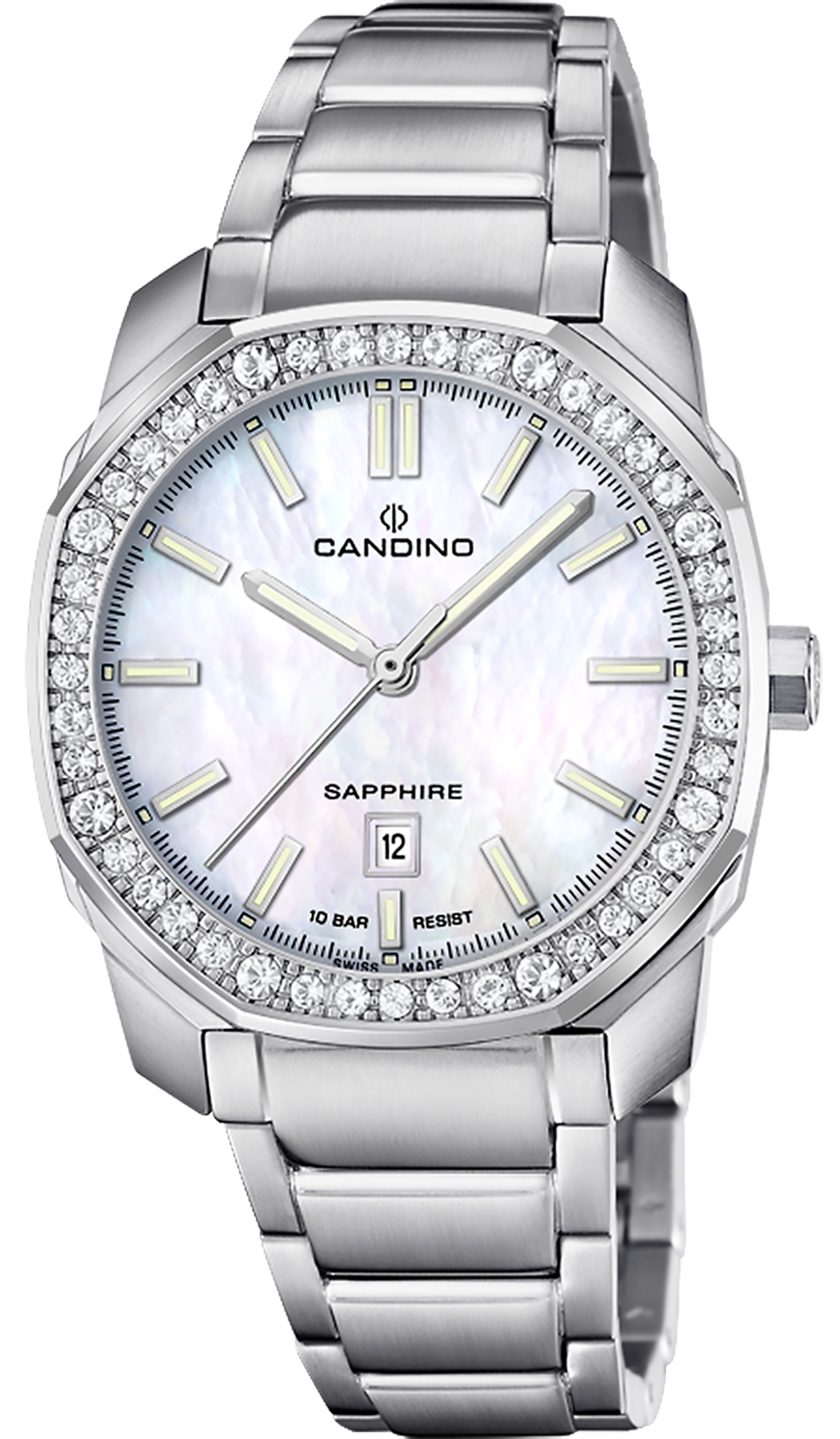 CANDINO  Женские швейцарские часы, кварцевый механизм, сталь, 35 мм