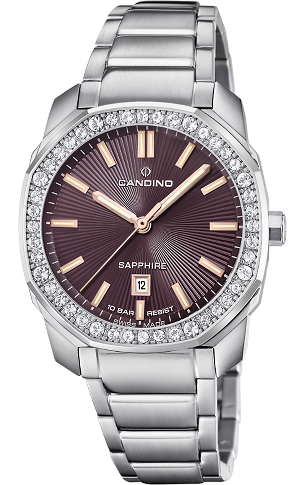 CANDINO  Женские швейцарские часы, кварцевый механизм, сталь, 35 мм