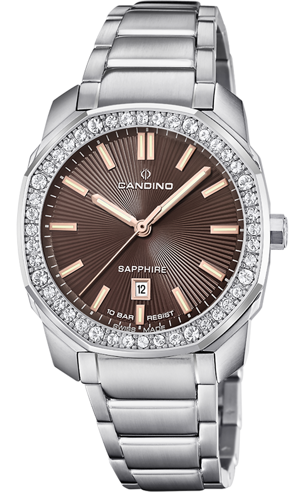 CANDINO  Женские швейцарские часы, кварцевый механизм, сталь, 35 мм