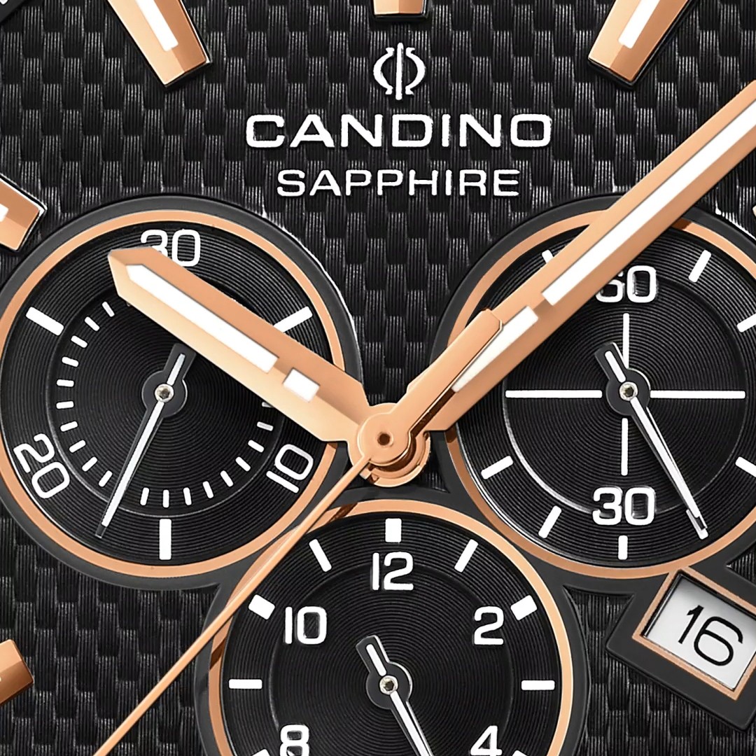 CANDINO  Мужские швейцарские часы, кварцевый механизм, сталь, 45 мм