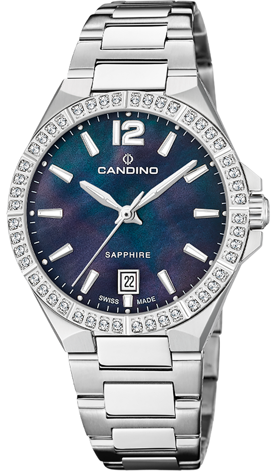 CANDINO  Женские швейцарские часы, кварцевый механизм, сталь, 34 мм