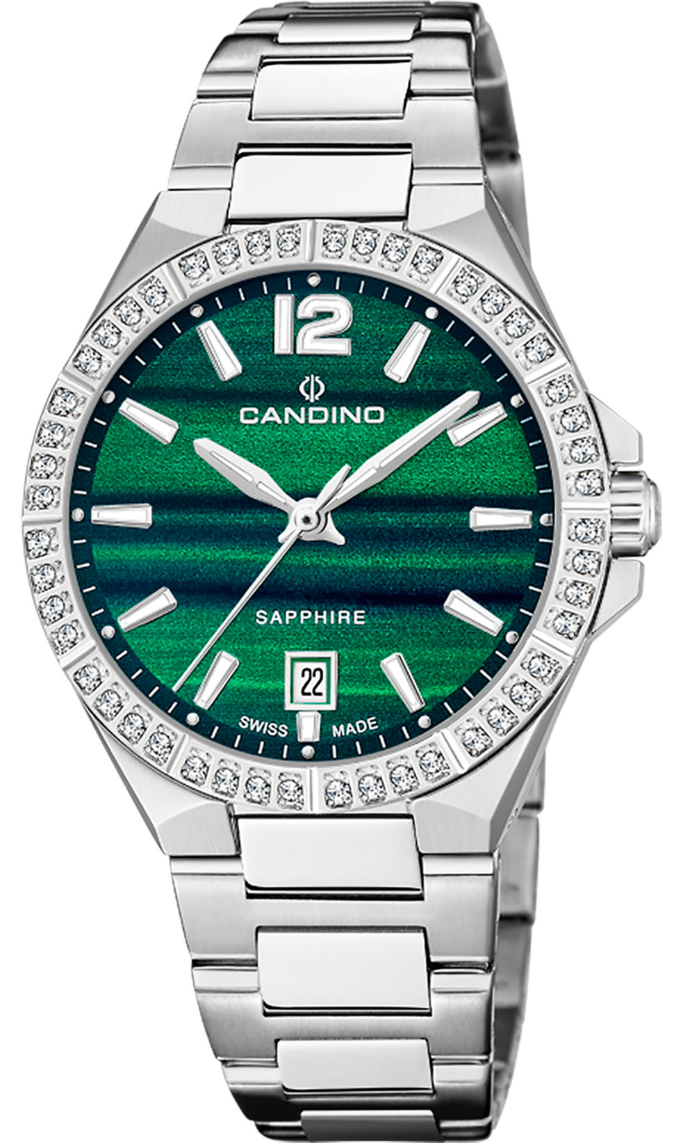 CANDINO  Женские швейцарские часы, кварцевый механизм, сталь, 34 мм