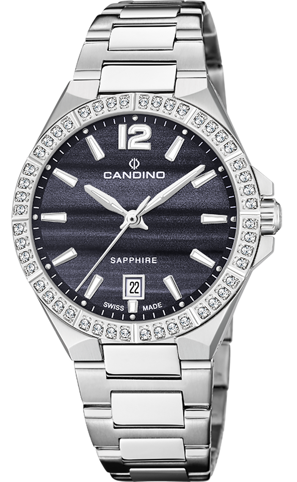 CANDINO  Женские швейцарские часы, кварцевый механизм, сталь, 34 мм