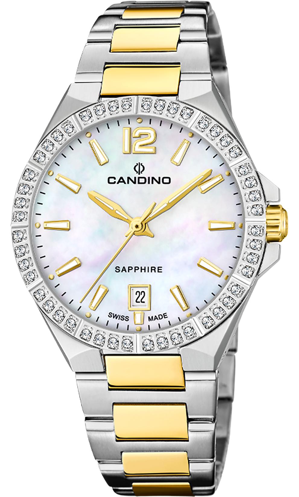 CANDINO  Женские швейцарские часы, кварцевый механизм, сталь, 34 мм