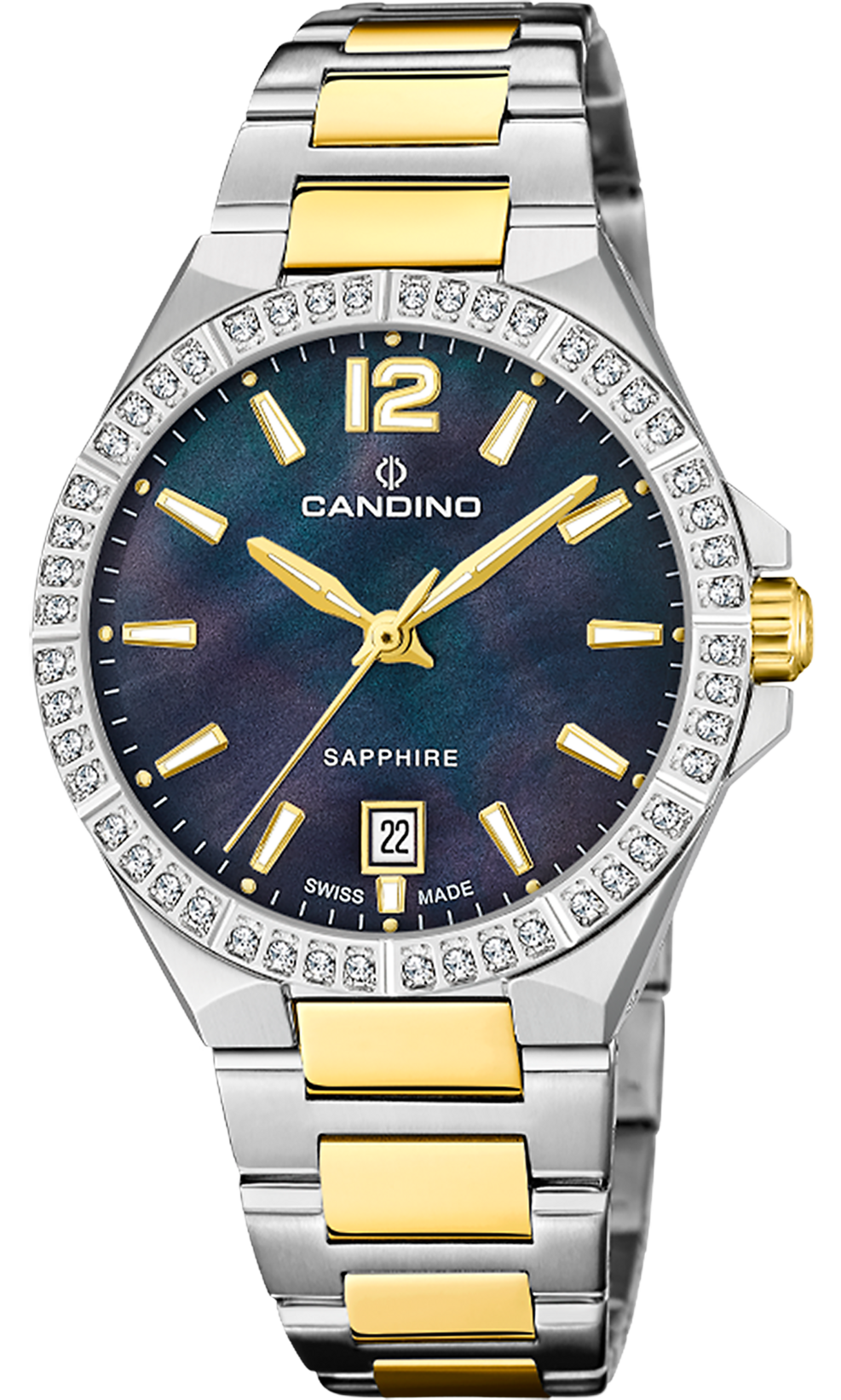 CANDINO  Женские швейцарские часы, кварцевый механизм, сталь, 34 мм
