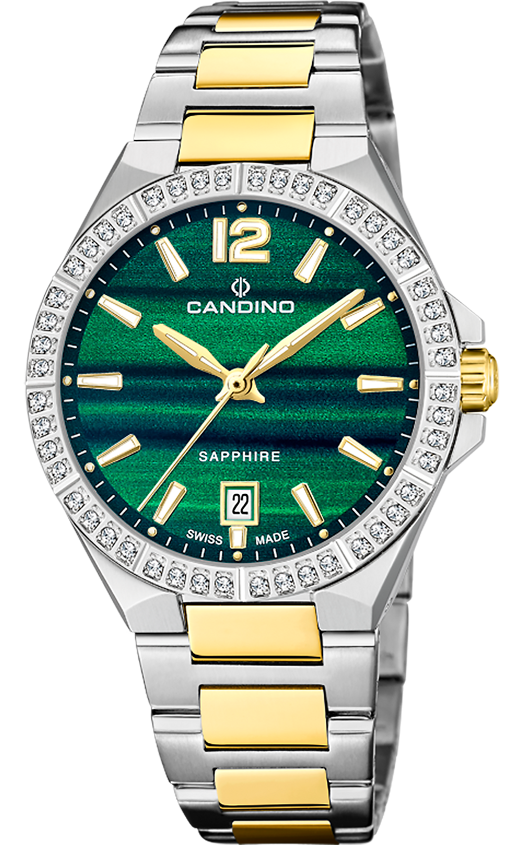 CANDINO  Женские швейцарские часы, кварцевый механизм, сталь, 34 мм